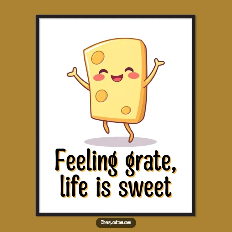 Funny Free Printable Wall Art: Dancing Cheese! Quirky Downloadable Decor Gift