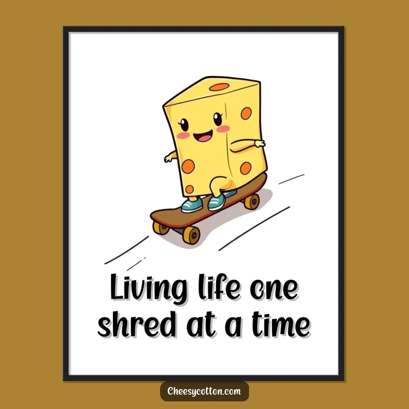 Free Printable Cheese Wall Art: Funny Skater Dude Downloadable Poster