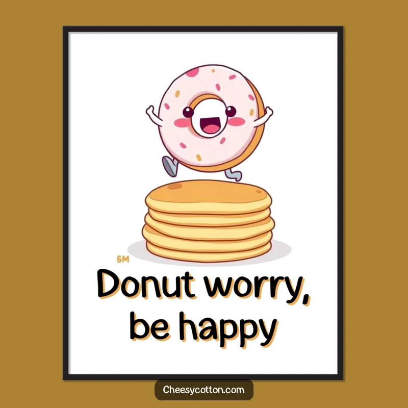 Funny Free Printable Wall Art: Donut Leaping Pancakes - Action Decor