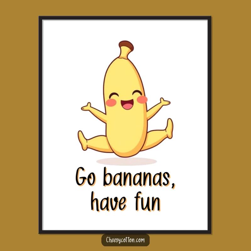 Free Printable Funny Wall Art: Banana Split - Quirky Downloadable Decor