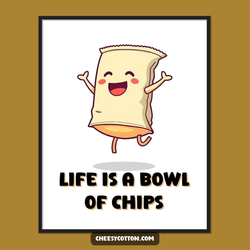 Free Printable Wall Art: Funny Chip Cartwheel Design - Quirky DIY Downloadable Decor