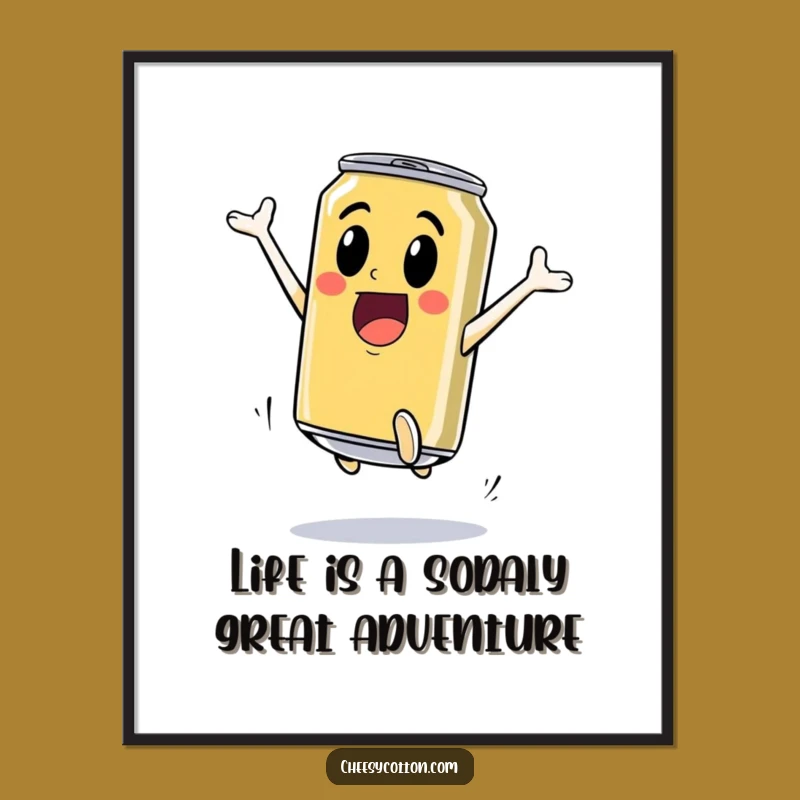 Free Printable Wall Art: Energetic Soda Jump - Quirky DIY Downloadable Decor