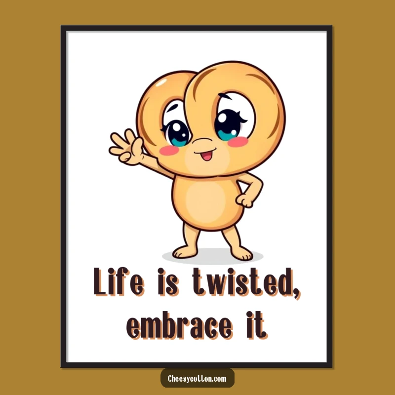 Free Printable Wall Art: Funny Pretzel Pose - Bold & Quirky Decor!