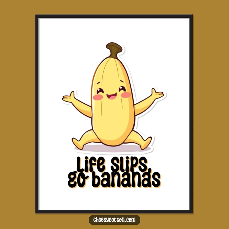 Free Printable Wall Art: Funny Banana Split - Quirky Yoga Decor!