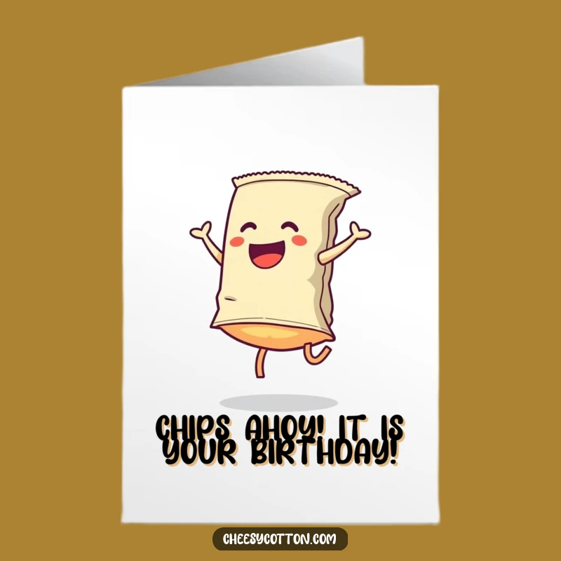 Free Printable Birthday Card: Funny Chip Cartwheel Design - Perfect DIY Downloadable Gift