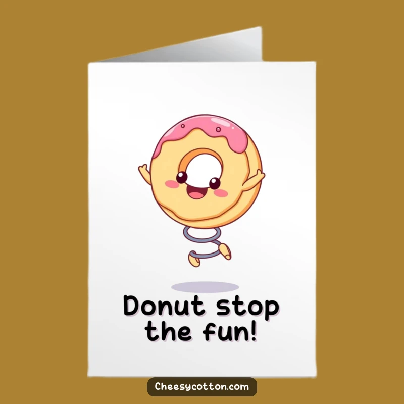 Free Printable Kawaii Donut Birthday Card: Bouncing Fun Downloadable Gift Idea