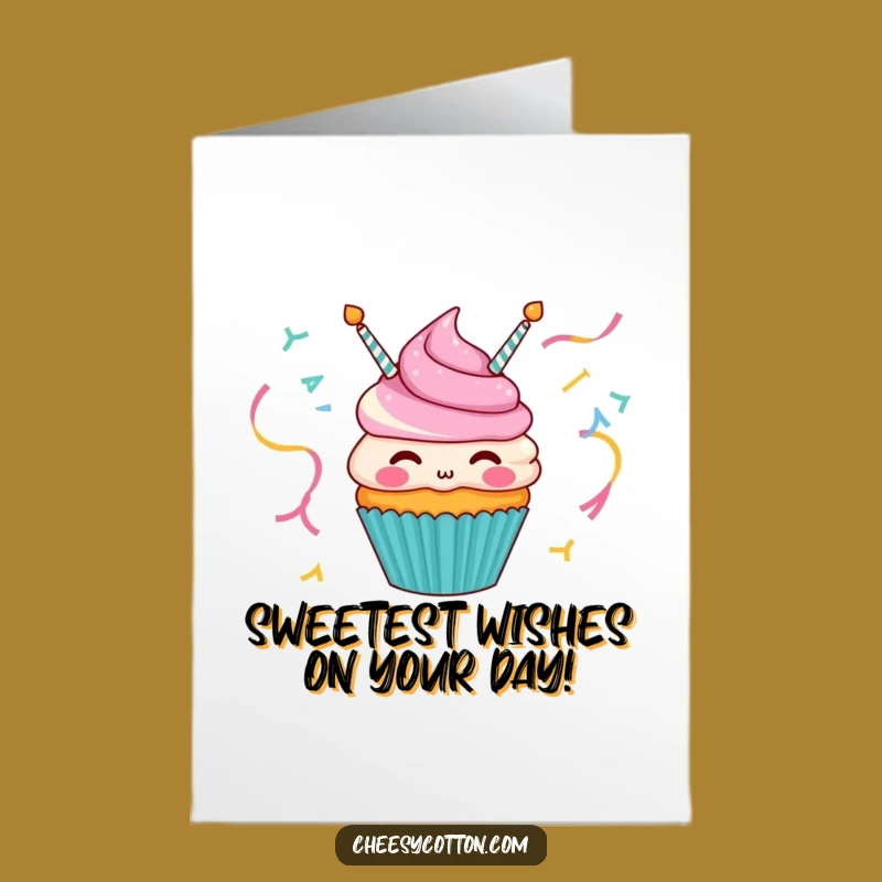 Free Printable Birthday Card: Funny Cupcake Streamer Fun - Downloadable Gift!