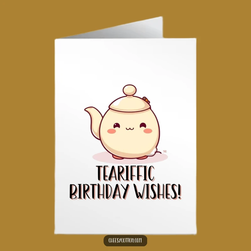 Free Printable Birthday Card: Shy Teapot Waves Hello! Hilarious Downloadable Gift!