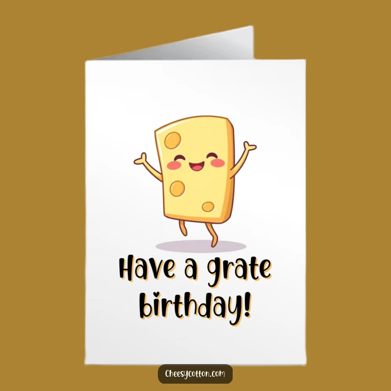 Free Printable Funny Birthday Card: Dancing Cheese! Cheesy Downloadable Gift