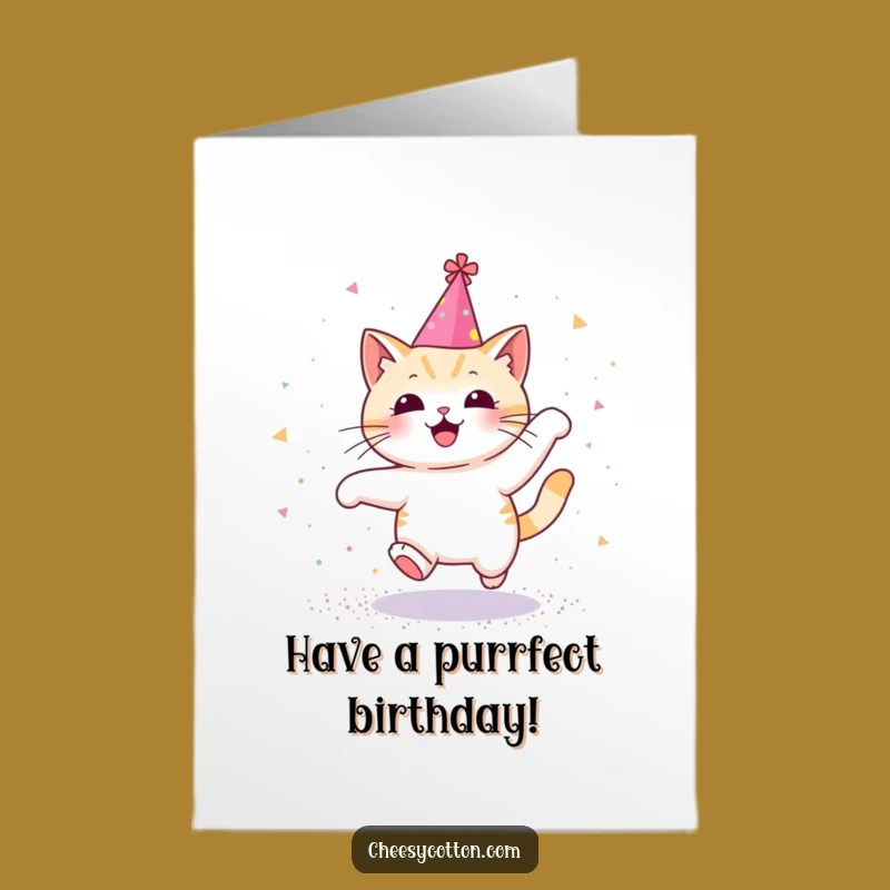 Free Printable Kawaii Cat Birthday Card: Funny DIY Downloadable Gift for Cat Lovers
