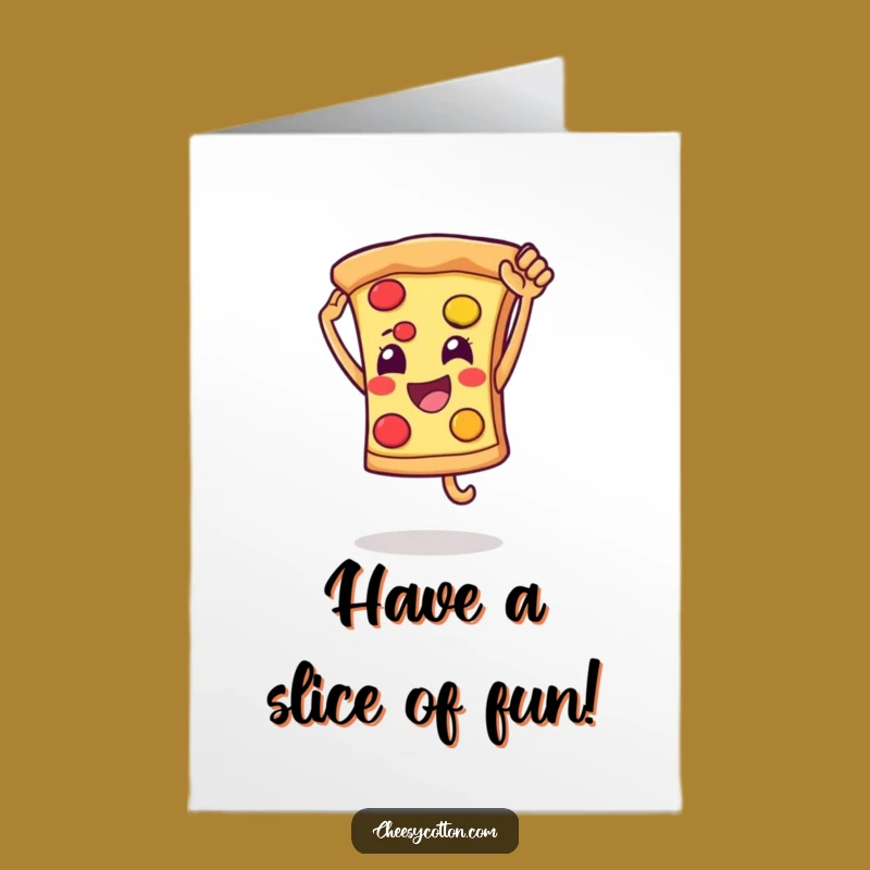 Free Printable Pizza Birthday Card: Funny High Five Slice Downloadable Greeting