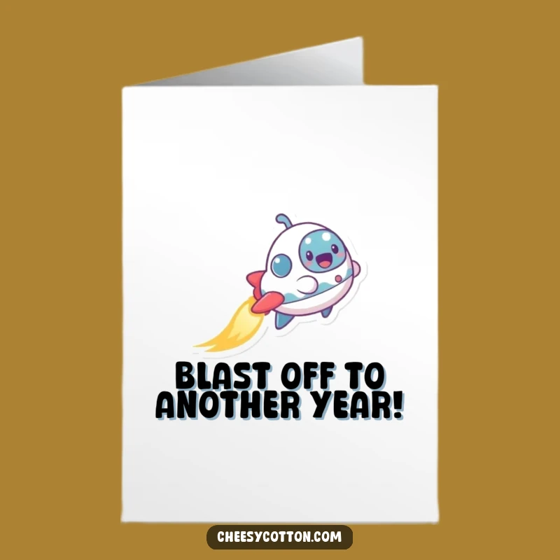 Free Printable Spaceship Birthday Card: Funny Downloadable Gift for Cosmic Celebrations