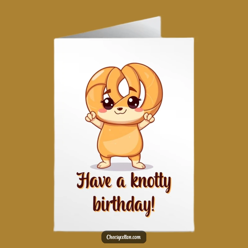 Free Printable Birthday Card: Confident Pretzel for a Salty, Funny Celebration