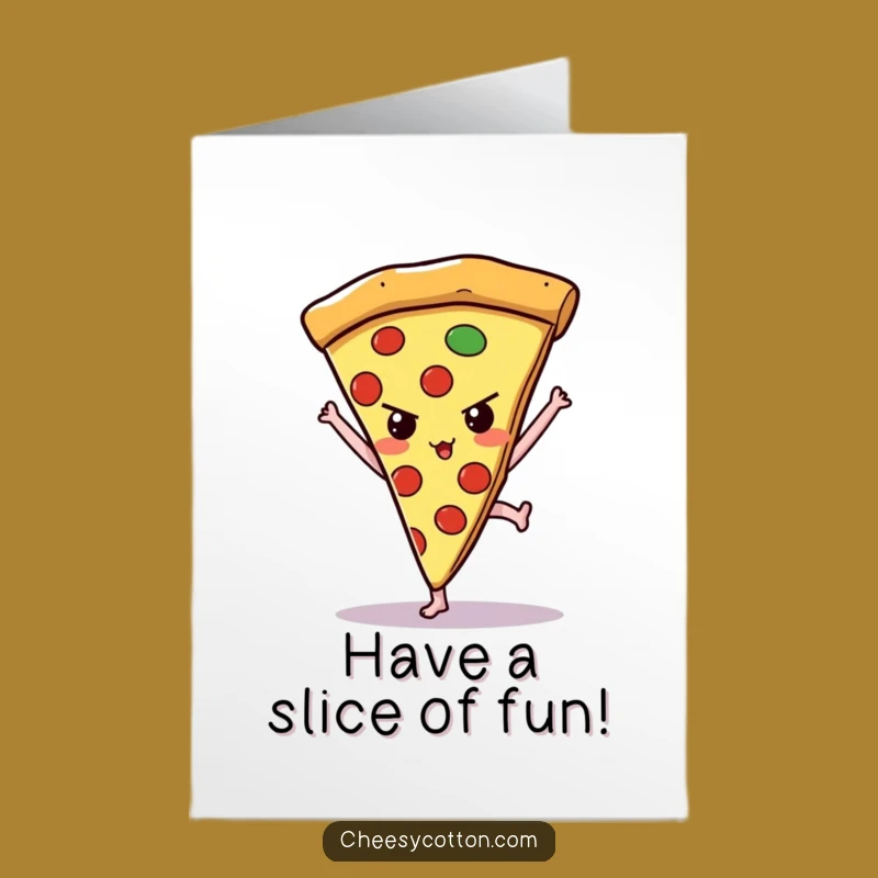 Free Printable Birthday Card: Pizza Handstand, Hilarious Downloadable Gift for a Cheesy Celebration