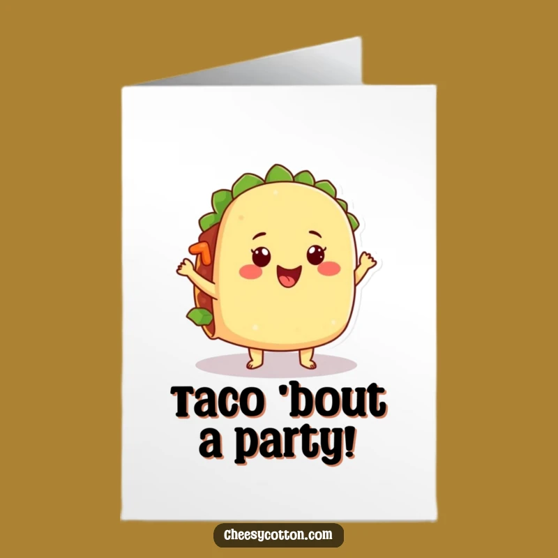 Free Printable Funny Taco Birthday Card: Jiggling Filling Dance Downloadable Gift