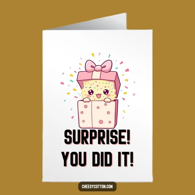 Free Printable Congrats Card: Bouncy Present Confetti Blast Celebration Printable Greeting Card