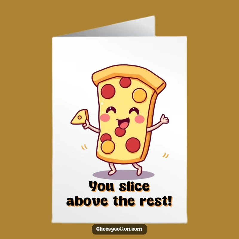 Free Printable Congrats Card: Cheesy Pizza Dance Celebration!