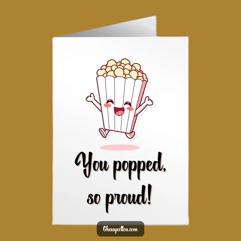 Free Printable Congrats Card: Funny Popcorn Leaping - Exciting Celebration!