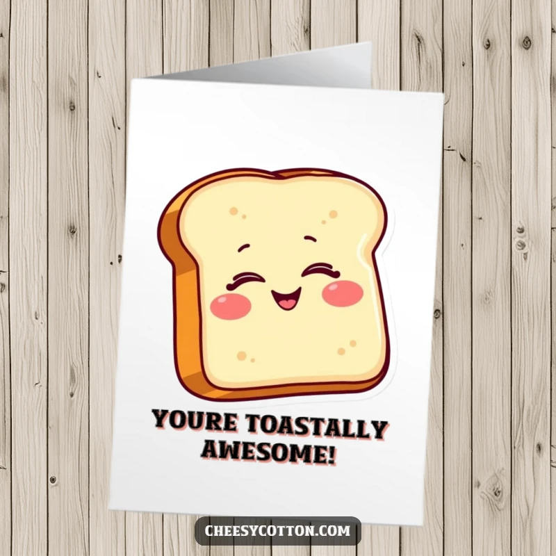 Funny Free Printable Congratulations Card showing a smiling toast giving a wink, ideal for celebrating any successful endeavor.