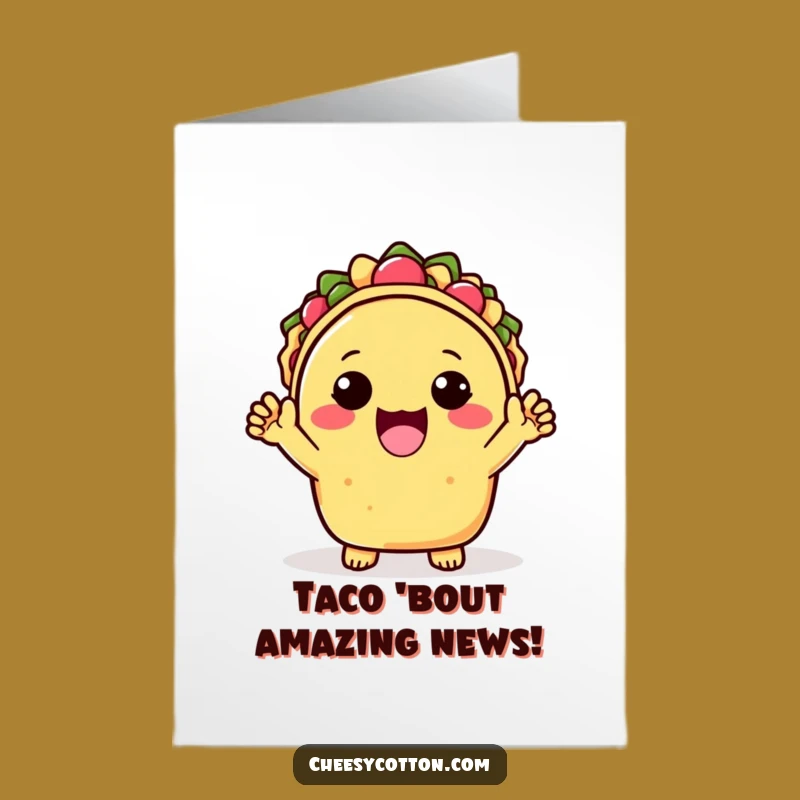 Free Printable Congratulations Card: Kawaii Taco Cheers for Your Big Success Downloadable