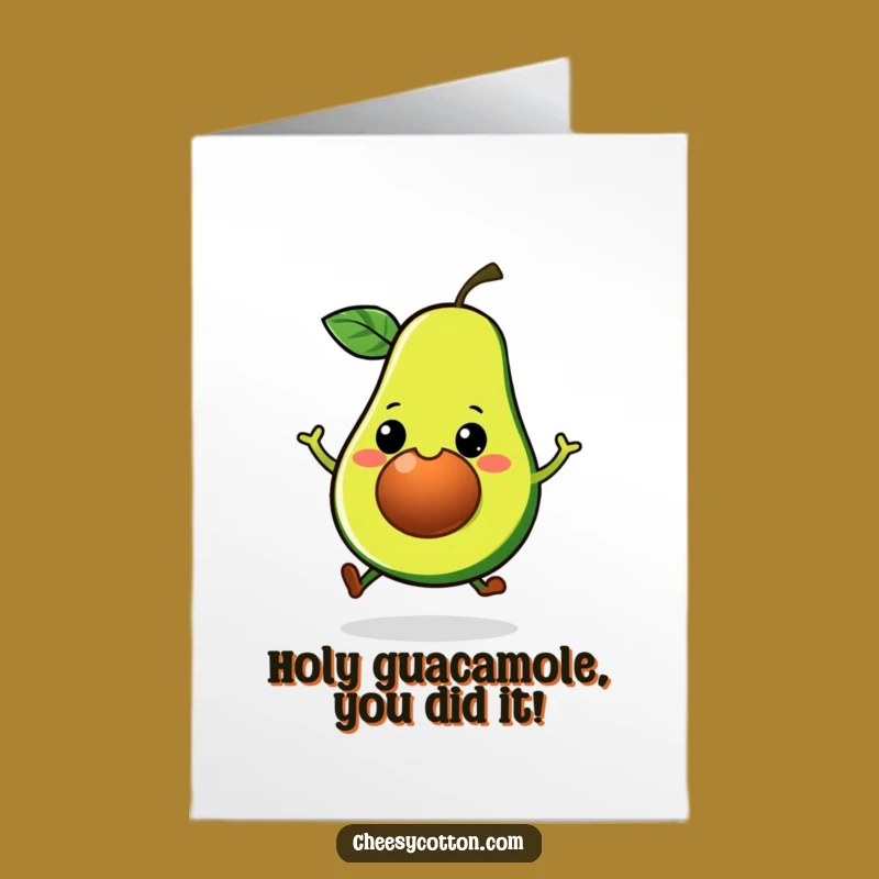 Free Printable Congrats Card: Kawaii Avocado Hop Expressing Joyful Downloadable Celebration