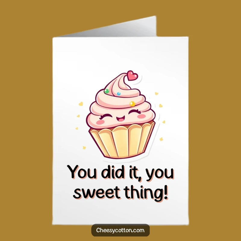 Free Printable Congratulations Cupcake Card: Funny Downloadable for Sweet Success Moments