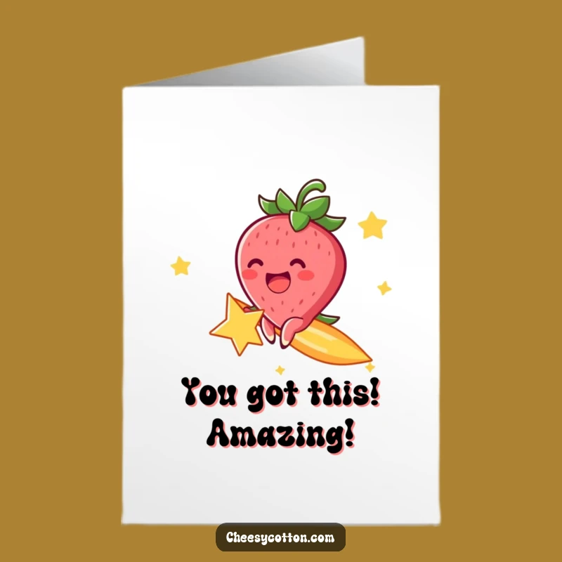 Free Printable Strawberry Congrats Card: Funny DIY Downloadable Gift for Success