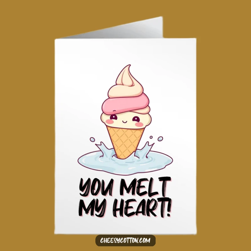 Free Printable Congrats Card: Ice Cream Puddle Splash - Whimsical DIY Downloadable Gift