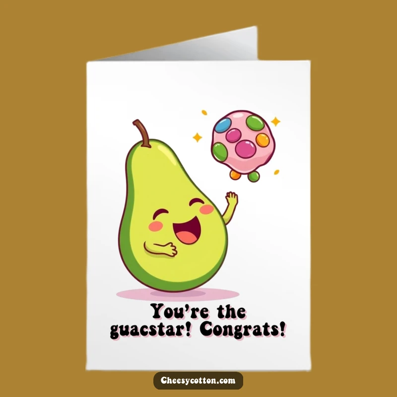 Free Printable Congrats Card: Happy Avocado Bean Bag Toss Success