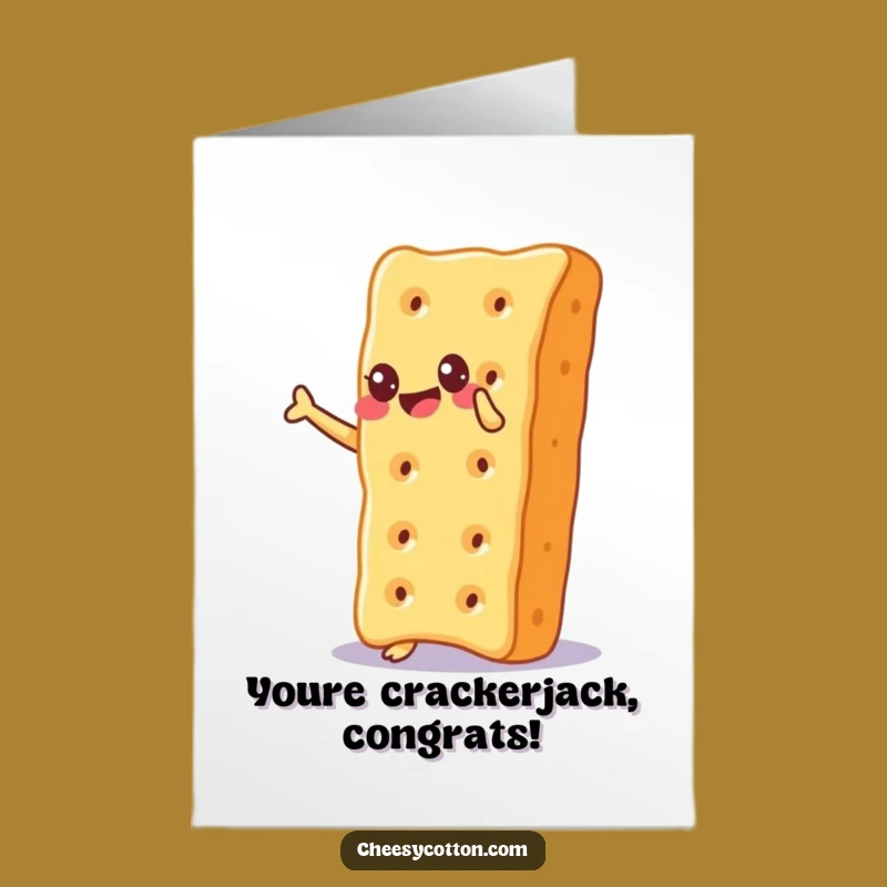 Free Printable Congrats Card: Cheesy Cracker Celebrates Your Big Win Downloadable