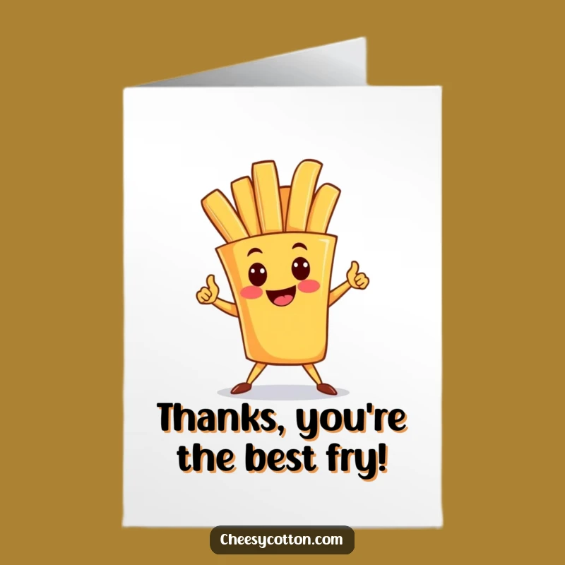 Free Printable French Fry Thank You Card: Funny Heroic Spud Downloadable Greeting