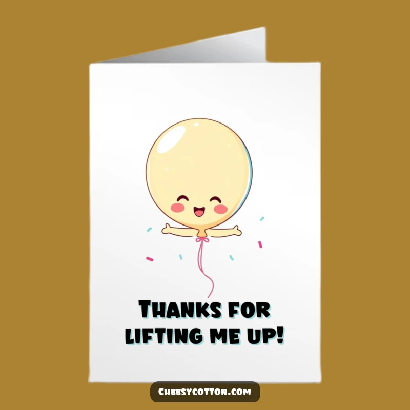 Free Printable Funny Thank You Card: Balloon Streamer Downloadable