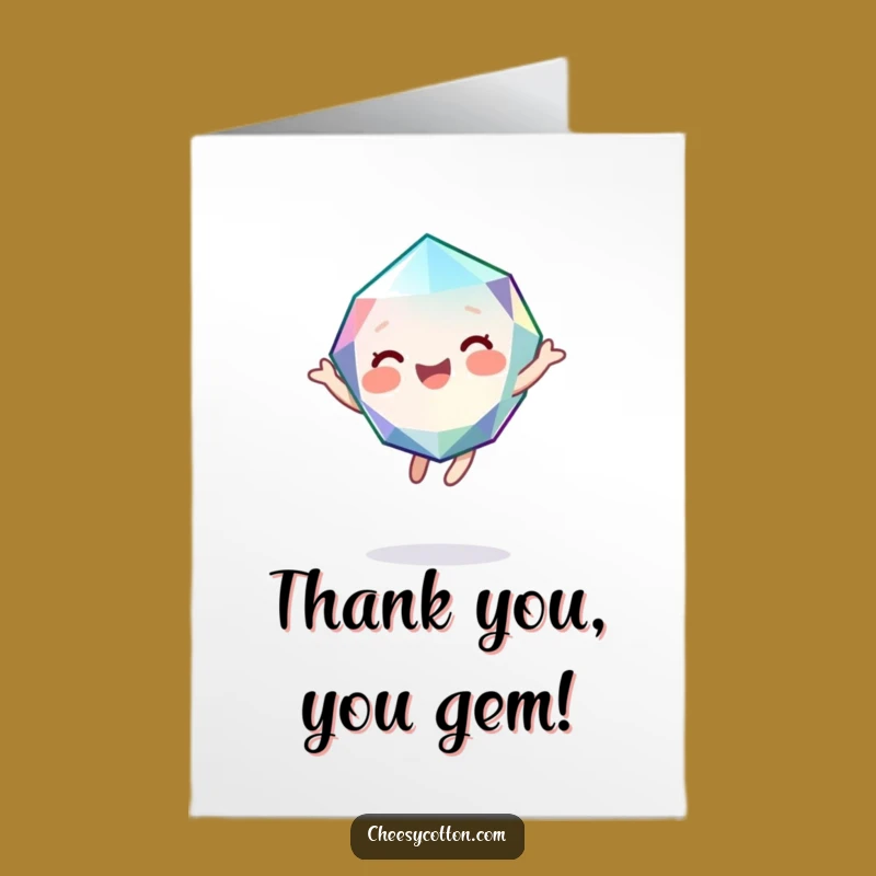 Free Printable Gem Thank You Card: Funny Downloadable Gift for Your Gratitude
