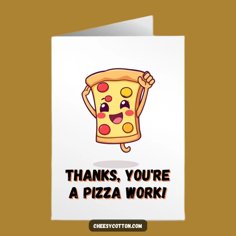 Free Printable Pizza Thank You Card: Funny High Five Slice Downloadable Greeting