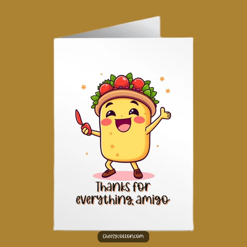 Free Printable Taco Thank You Card: Dance of Gratitude Downloadable
