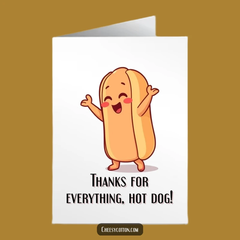 Free Printable Thank You Card: Hot Dog's Silly Dance for Appreciation