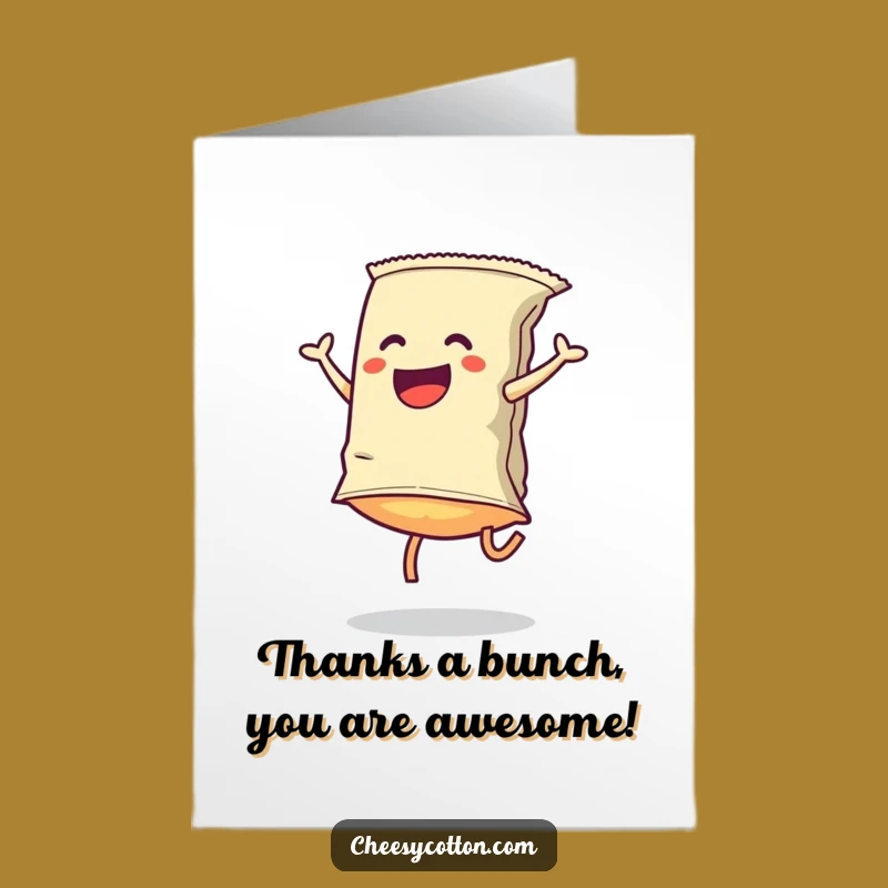 Free Printable Thank You Card: Witty Chip Cartwheel Design - Great DIY Downloadable Gift