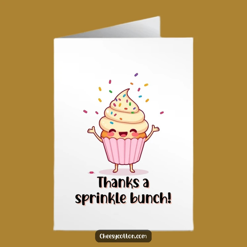 Free Printable Thank You Card: Cupcake Sprinkles Juggling, Funny Downloadable Gift