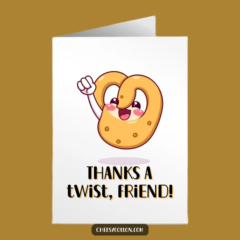 Free Printable Thank You Card: Cheerful Pretzel Fist Pump, Your Hilarious Downloadable Gift!