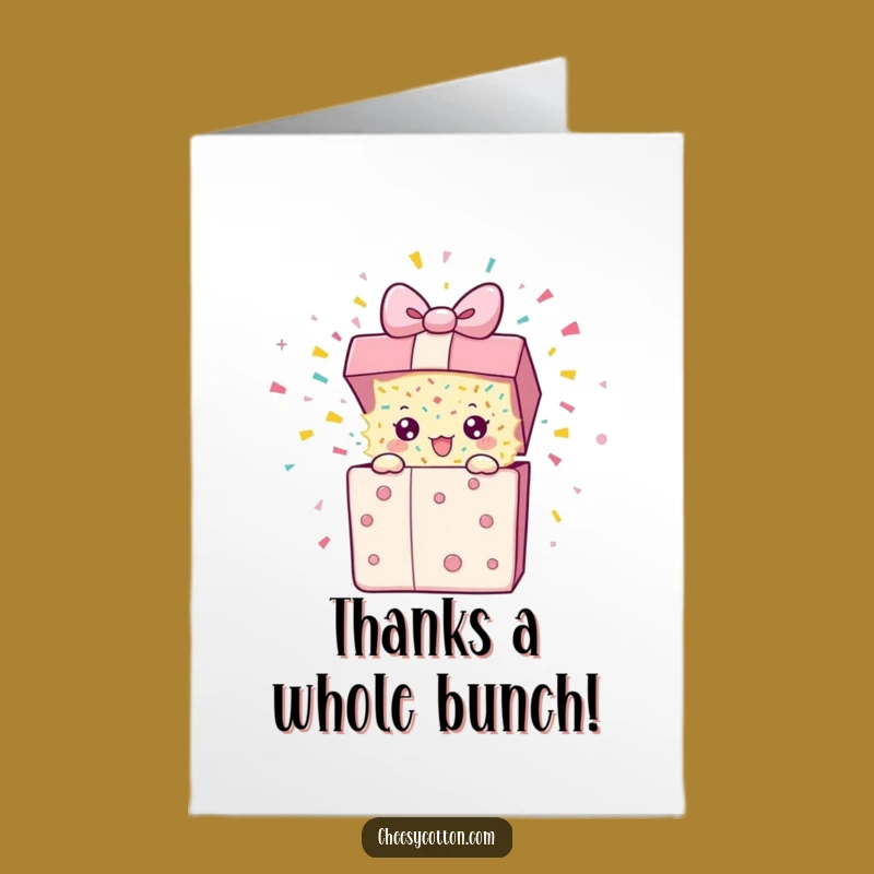 Funny Free Printable Thank You Card: Bouncy Present Confetti Blast Appreciation Printable Greeting Card