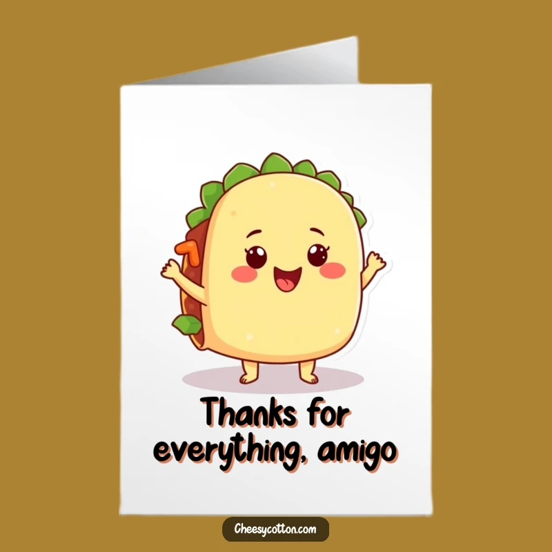 Free Printable Thank You Taco Card: Jiggling Dance for a Funny Downloadable Gift