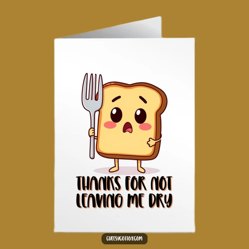 Free Printable Thank You Toast Card: Giant Fork, Funny Downloadable Gift
