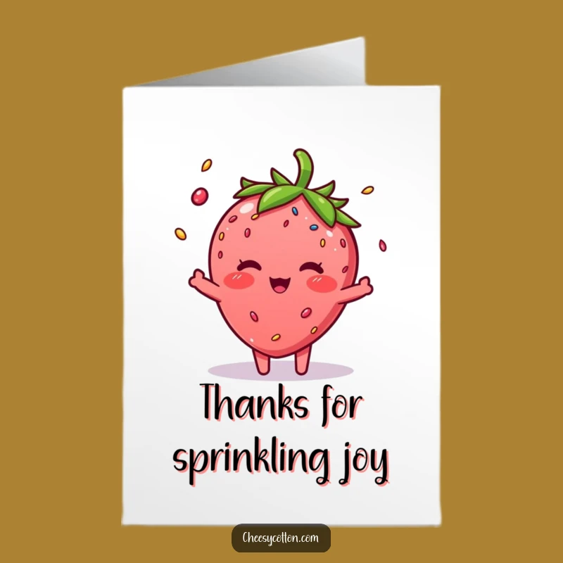 Free Printable Thank You Card: Strawberry Sprinkles Juggling - Funny