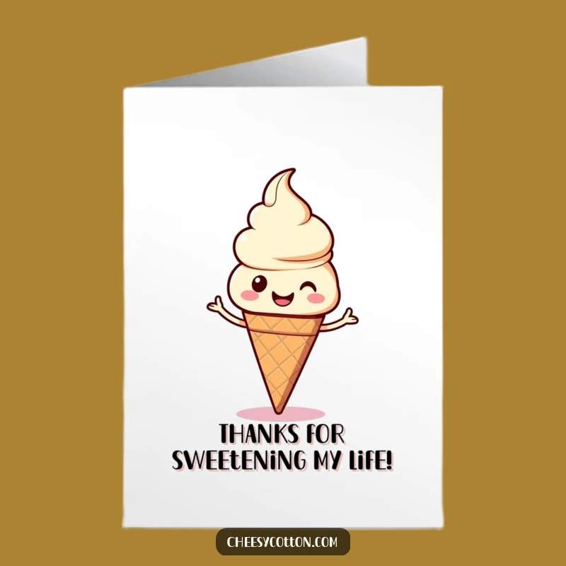 Free Printable Thank You Card: Amusing Ice Cream Dance, Delightful Downloadable Gift for Gratitude
