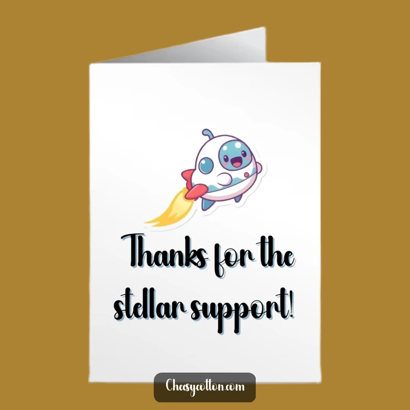 Free Printable Spaceship Thank You Card: Funny Downloadable Gift for Cosmic Gratitude