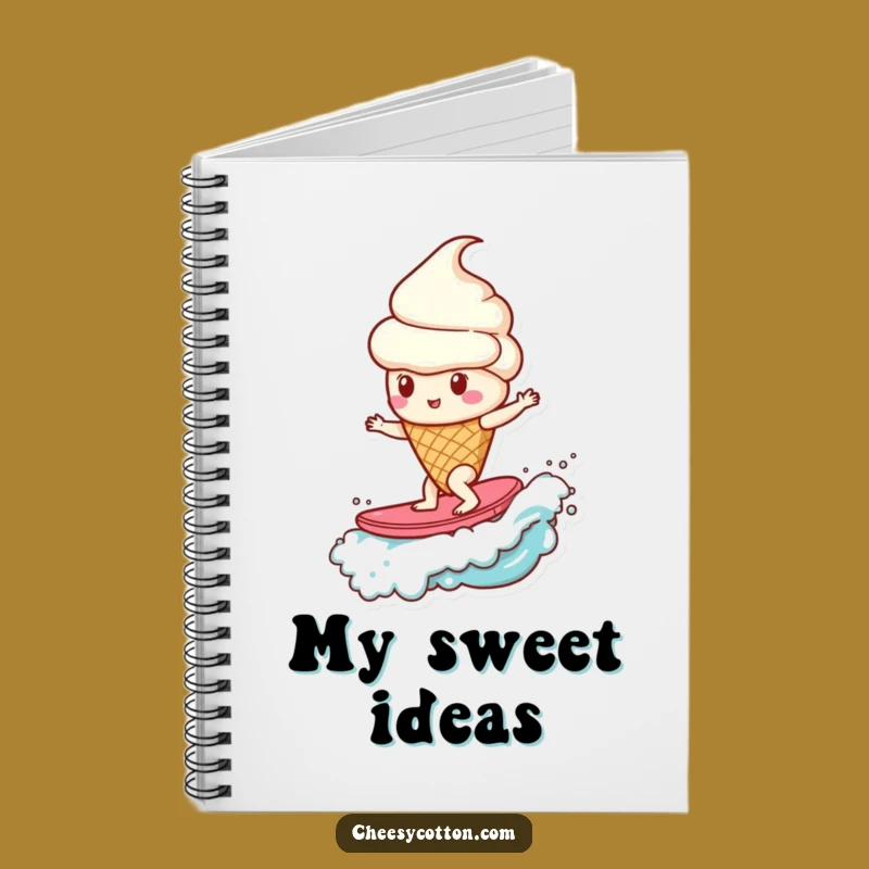 Funny Ice Cream Cone Candy Wave Notebook: Jot Down Sweet Ideas with Hilarious Flair