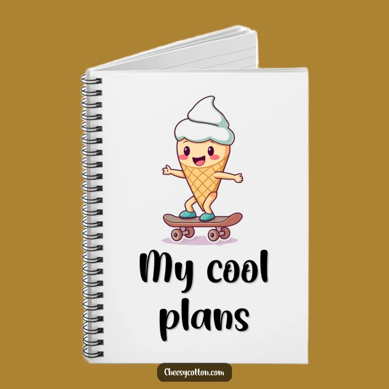 Funny Ice Cream Skateboard Notebook: Jot Down Ideas with a Cool Character