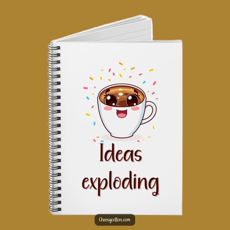 Funny Kawaii Coffee Cup Cheering Notebook: Jot Down Cheerful Ideas, Perfect Creative Funny Gift