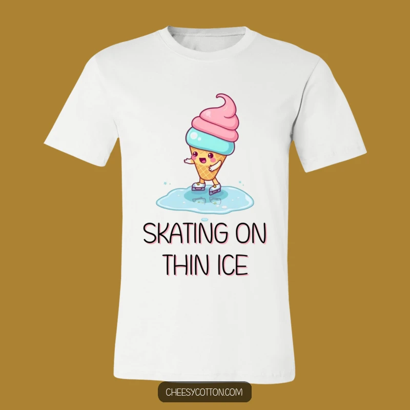 Funny Ice Cream T-Shirt: Skating Puddle Fun, The Ultimate Funny Gift!