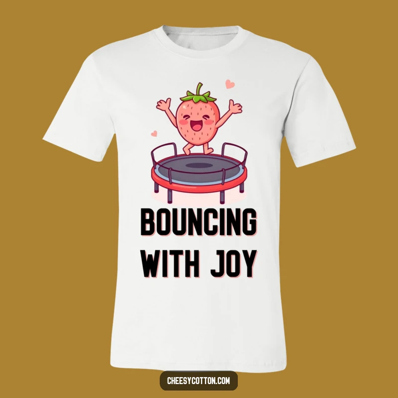 Funny Strawberry Trampoline T-Shirt: Comical Fruit Character for a Hilarious Outfit